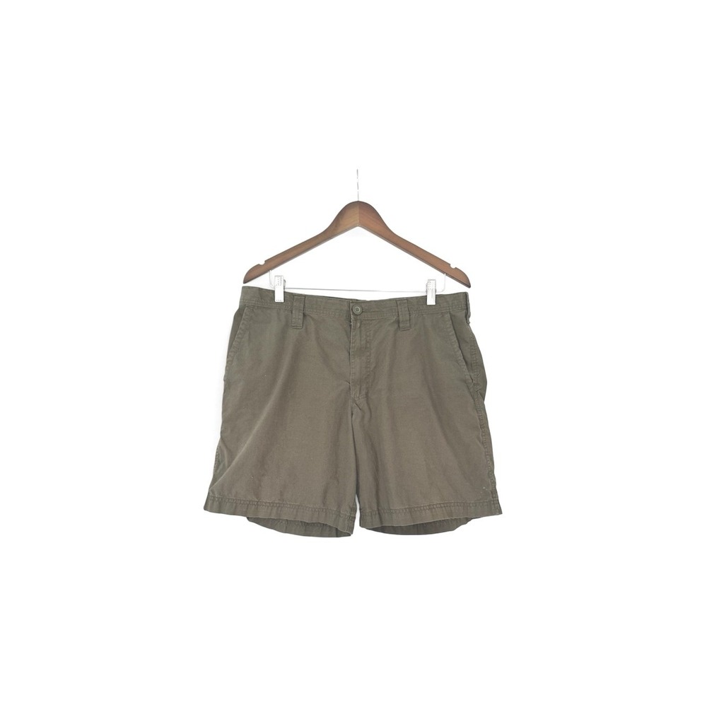 Columbia Mens 36 Olive Green Cotton Outdoor Utility Hiking Shorts 8 Inch Inseam